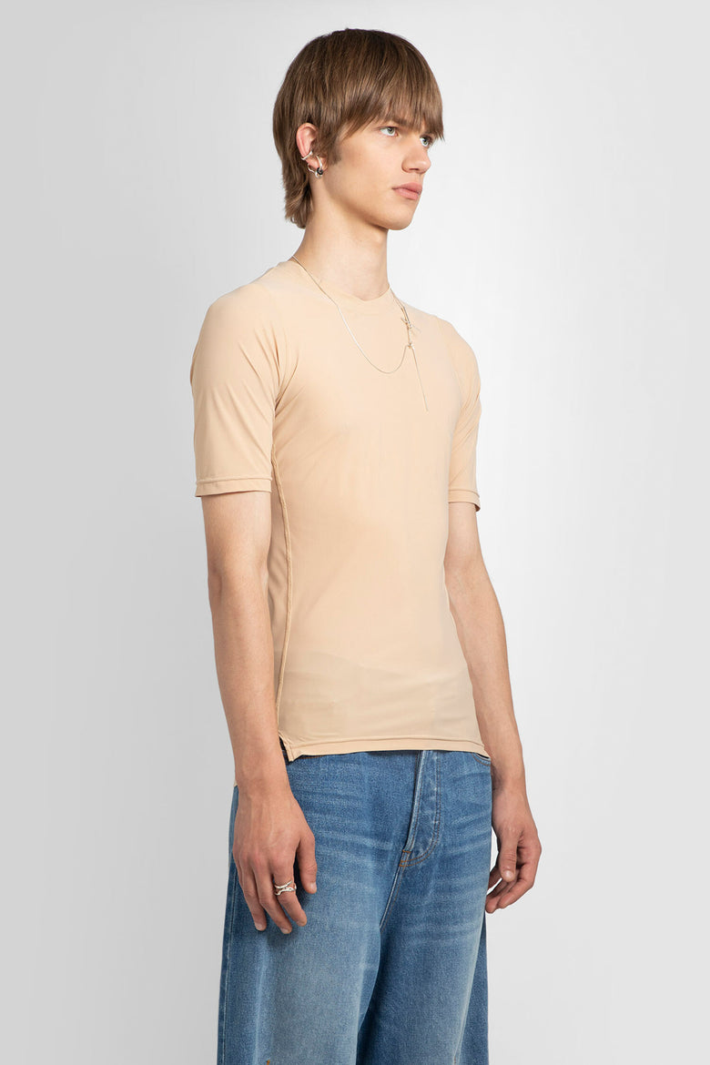 KARMUEL YOUNG MAN BEIGE T-SHIRTS & TANK TOPS