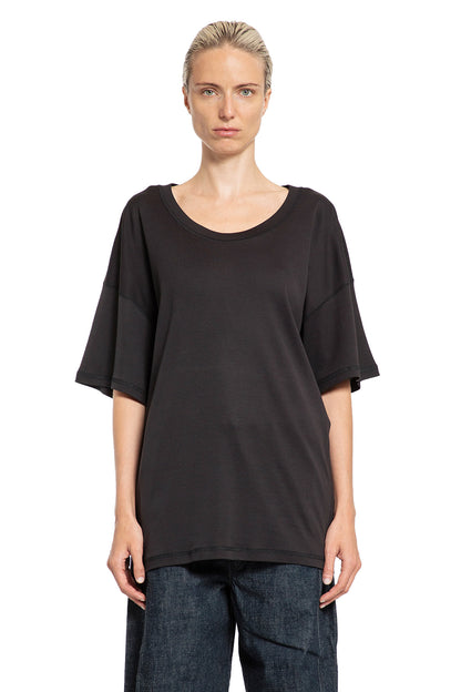 LEMAIRE WOMAN BLACK T-SHIRTS & TANK TOPS