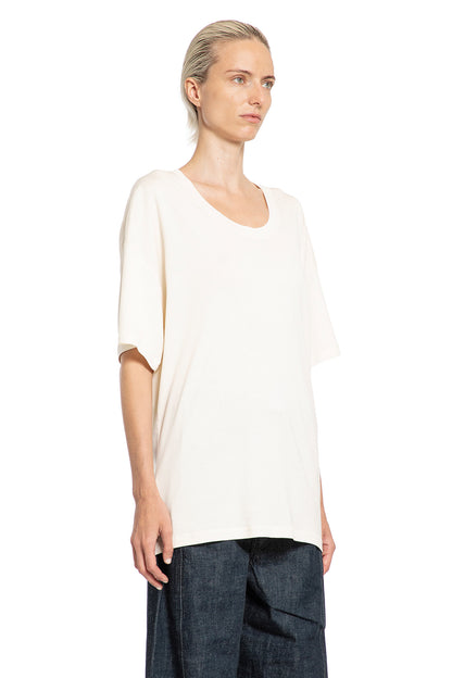 LEMAIRE WOMAN OFF-WHITE T-SHIRTS & TANK TOPS