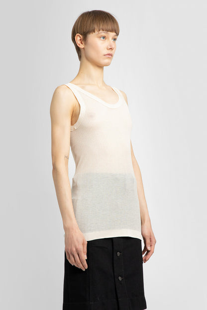 LEMAIRE WOMAN OFF-WHITE T-SHIRTS & TANK TOPS
