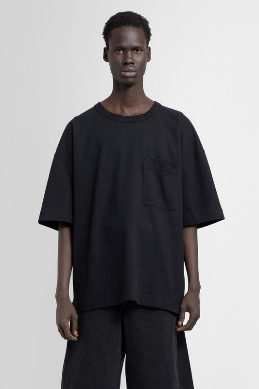 LEMAIRE MAN BLACK T-SHIRTS