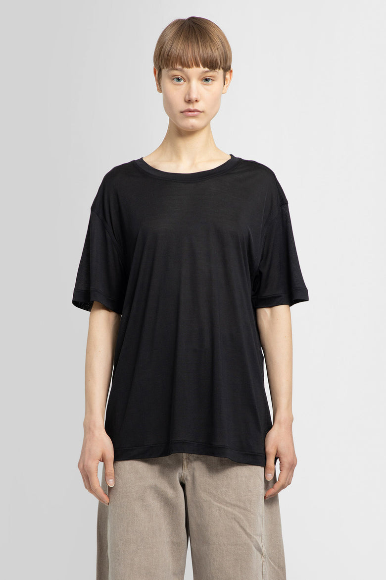 LEMAIRE WOMAN BLACK T-SHIRTS & TANK TOPS