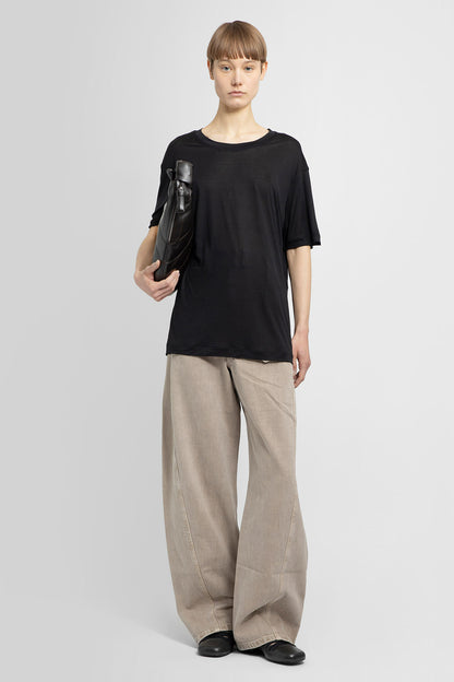 LEMAIRE WOMAN BLACK T-SHIRTS & TANK TOPS