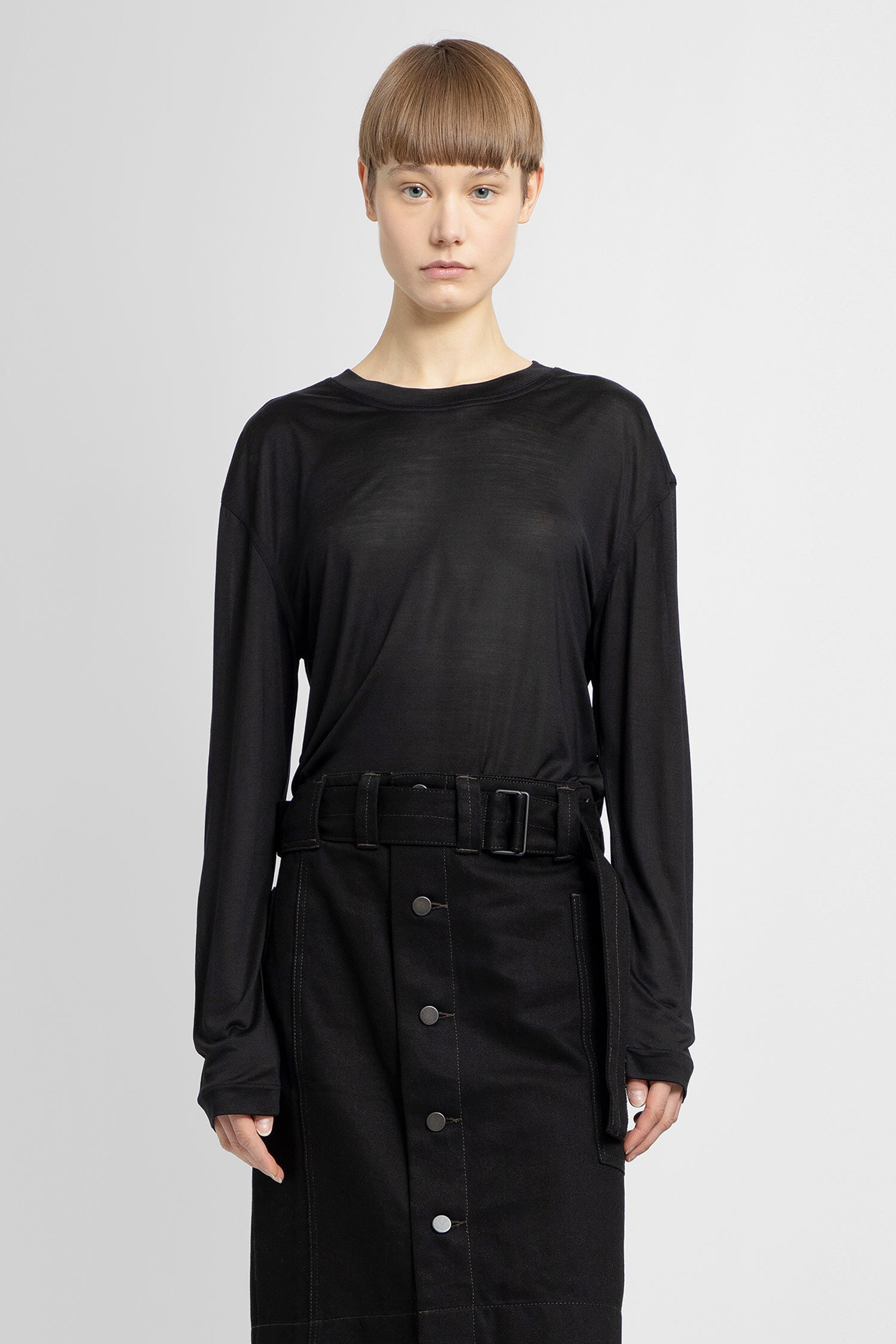 LEMAIRE WOMAN BLACK T-SHIRTS