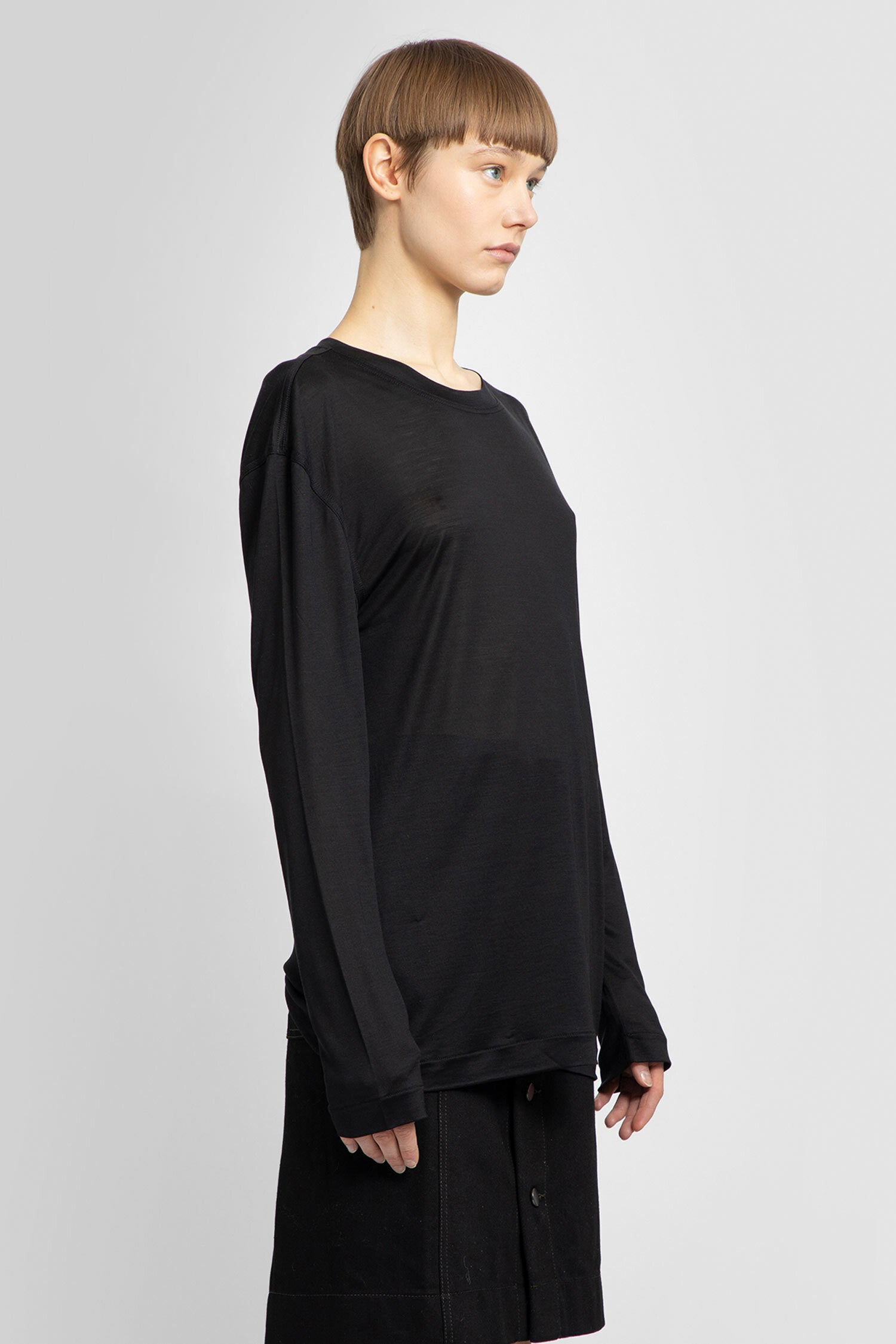 LEMAIRE WOMAN BLACK T-SHIRTS