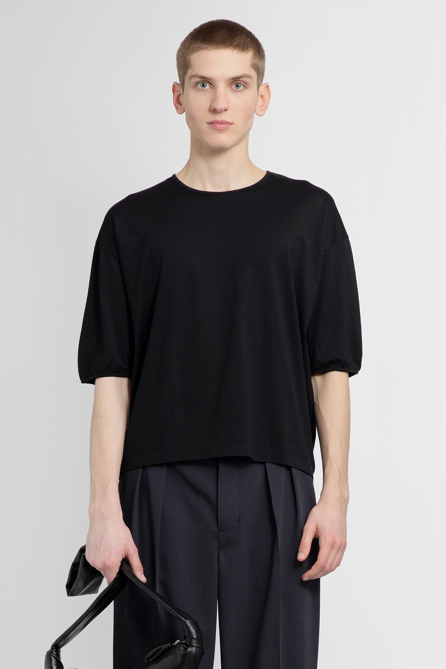 LEMAIRE MAN BLACK T-SHIRTS