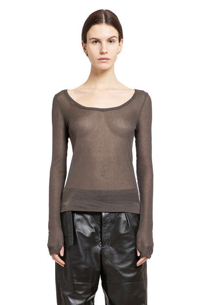 Antonioli LEMAIRE WOMAN BROWN T-SHIRTS & TANK TOPS