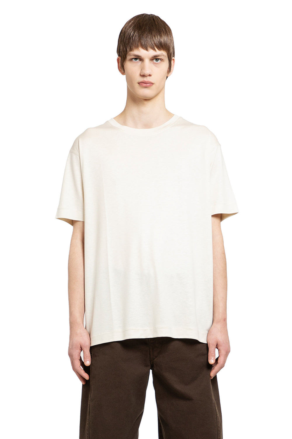 LEMAIRE MAN OFF-WHITE T-SHIRTS & TANK TOPS