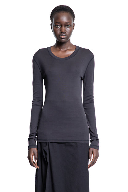 LEMAIRE WOMAN BLACK T-SHIRTS & TANK TOPS