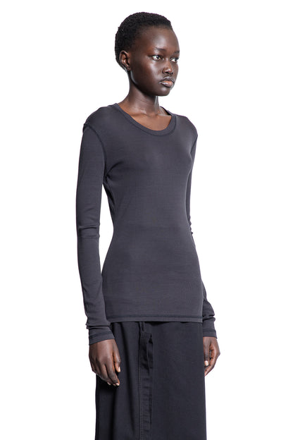 LEMAIRE WOMAN BLACK T-SHIRTS & TANK TOPS