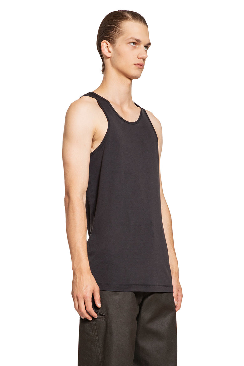 LEMAIRE MAN BLACK T-SHIRTS & TANK TOPS