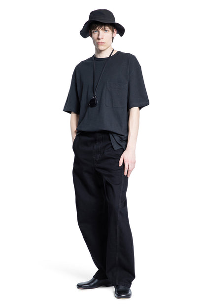 LEMAIRE MAN BLACK T-SHIRTS & TANK TOPS