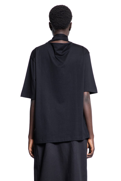 LEMAIRE WOMAN BLACK T-SHIRTS & TANK TOPS