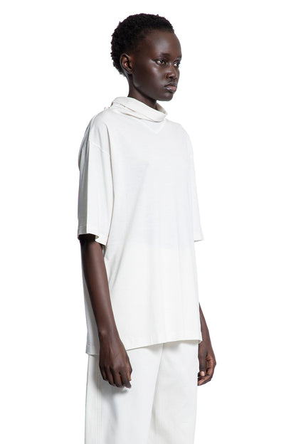 LEMAIRE WOMAN WHITE T-SHIRTS & TANK TOPS