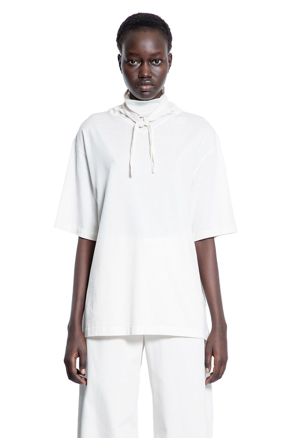 LEMAIRE WOMAN WHITE T-SHIRTS & TANK TOPS