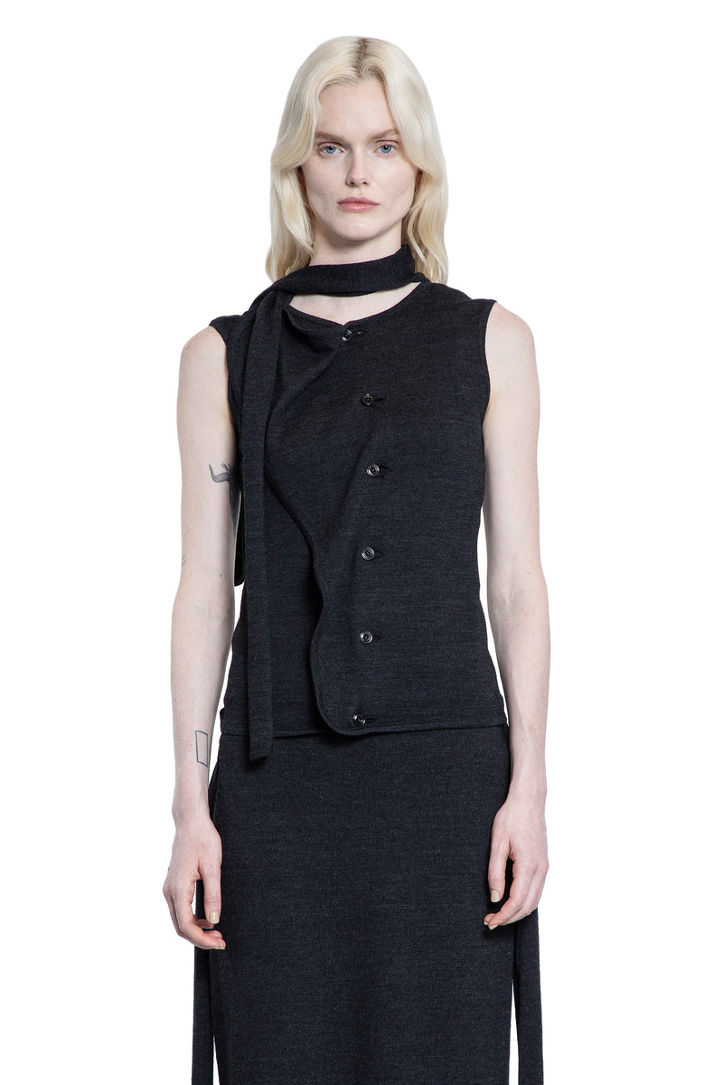 Asymmetrical Sleeveless Cardigan