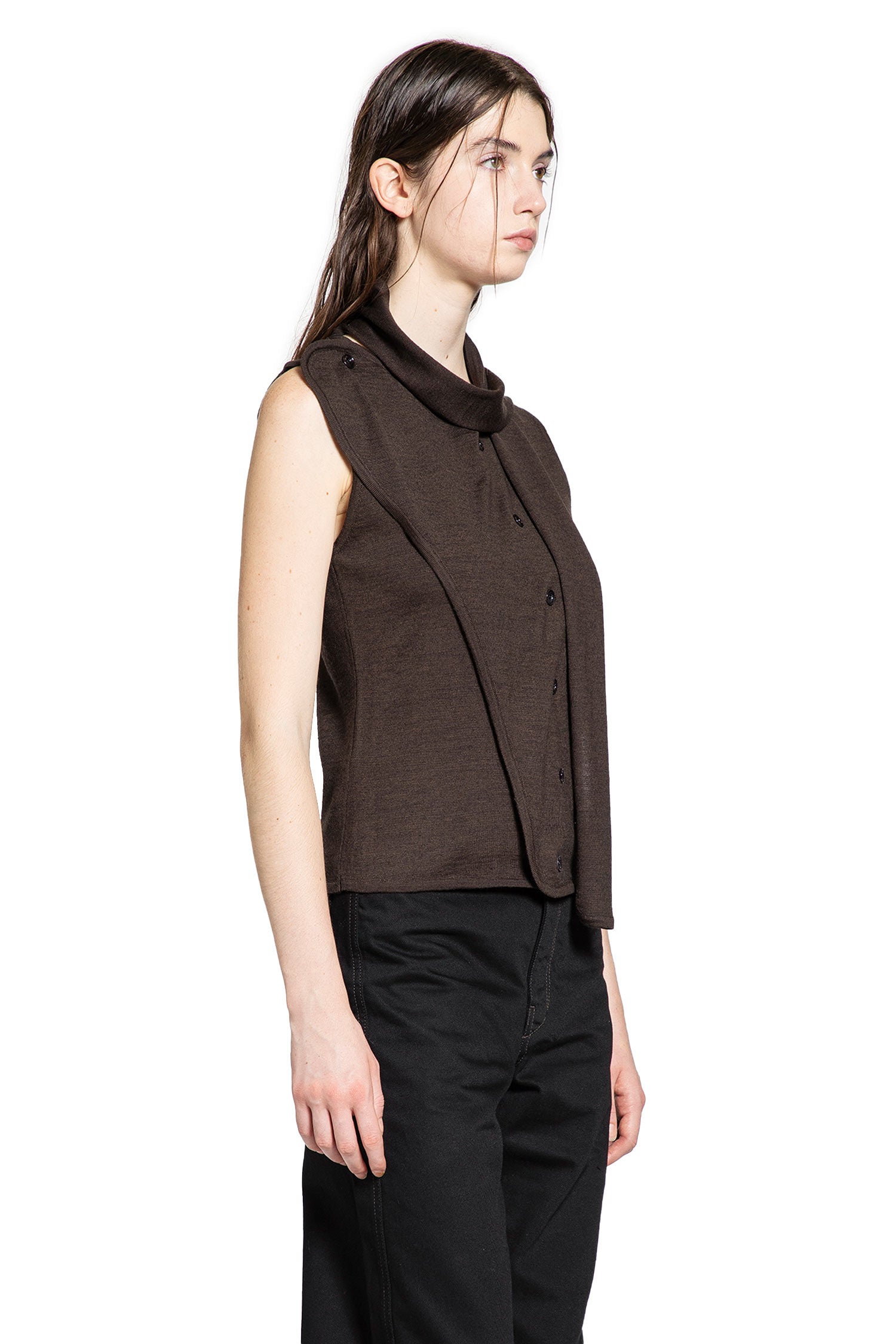 Asymmetrical Sleeveless Cardigan