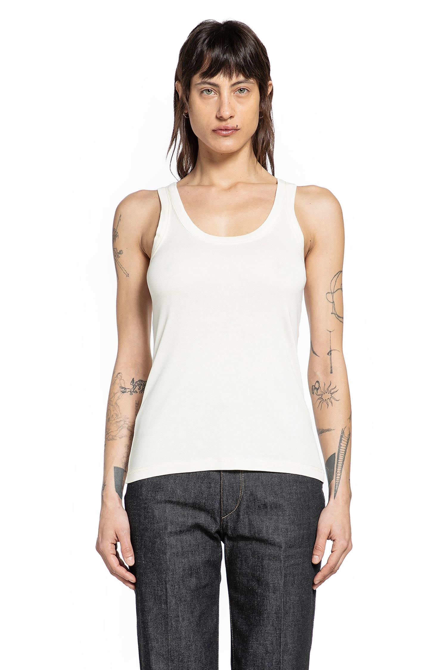 Rib Tank Top In Jersey