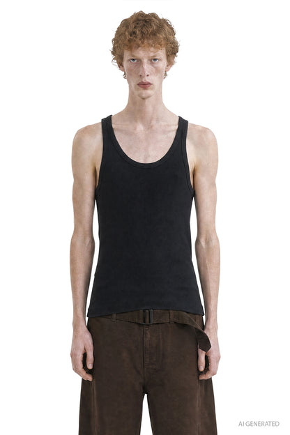 Tank Top in Ribbed Jersey