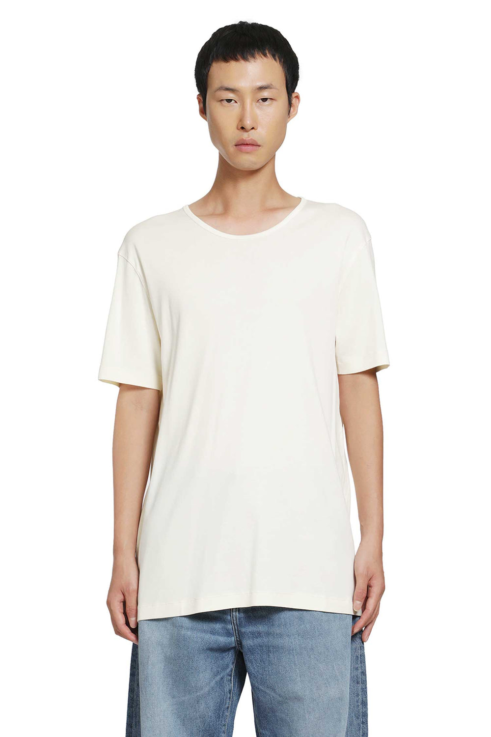 LEMAIRE Scoop-Neck T-Shirt in Ribbed Jersey man