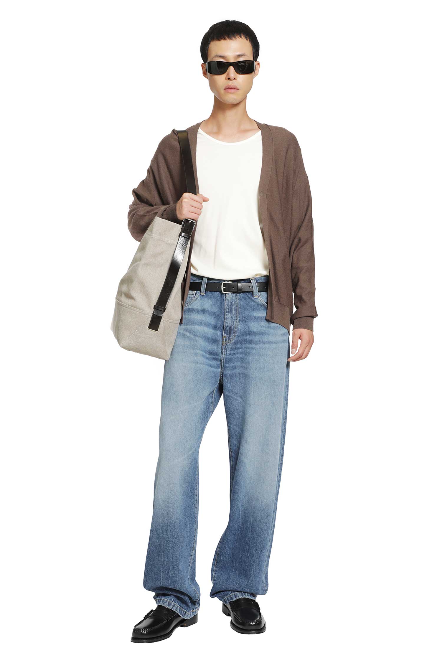 Scoop-Neck T-Shirt in Ribbed Jersey