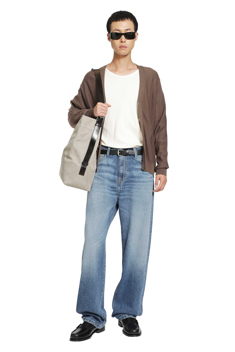 LEMAIRE Scoop-Neck T-Shirt in Ribbed Jersey man