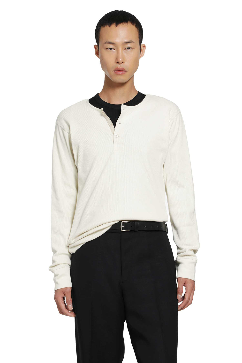 LEMAIRE Long Sleeve Henley T-Shirt man