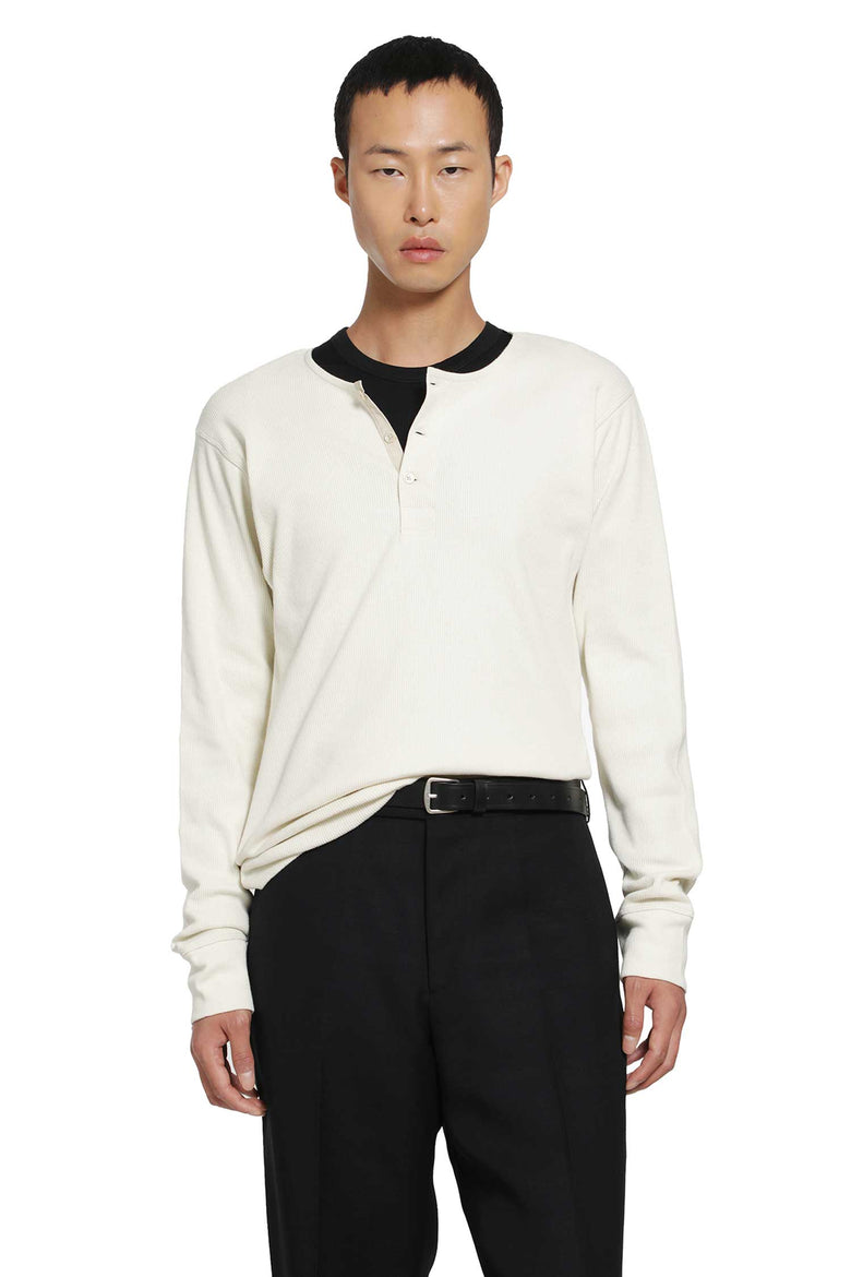LEMAIRE Long Sleeve Henley T-Shirt man