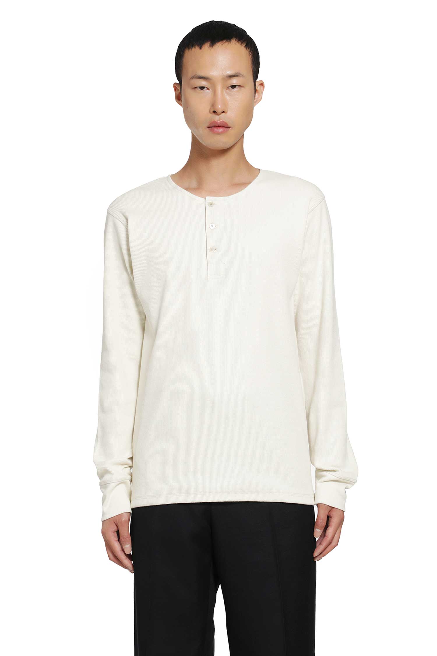 LEMAIRE Long Sleeve Henley T-Shirt man