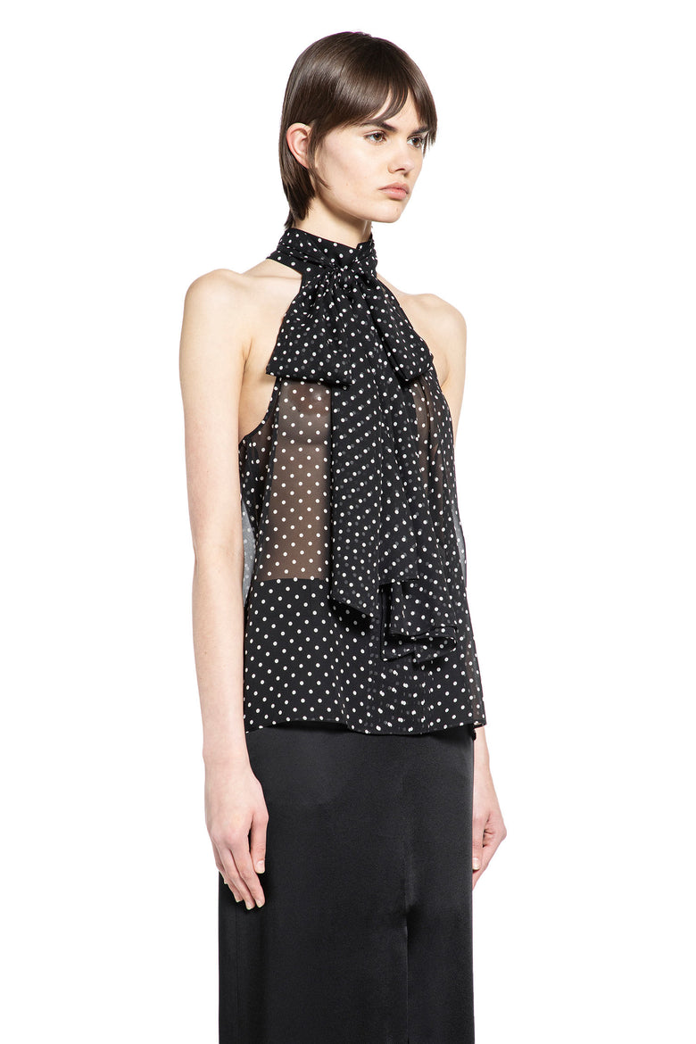 Polka Dot Silk Georgette Halter Top