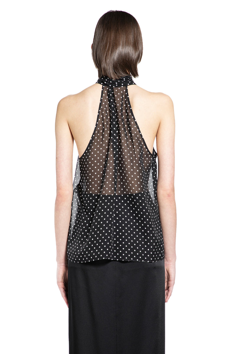 Polka Dot Silk Georgette Halter Top