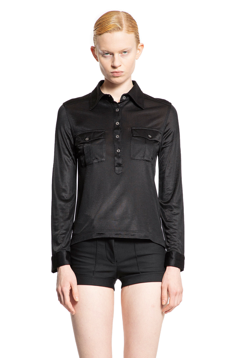 TOM FORD WOMAN BLACK T-SHIRTS & TANK TOPS