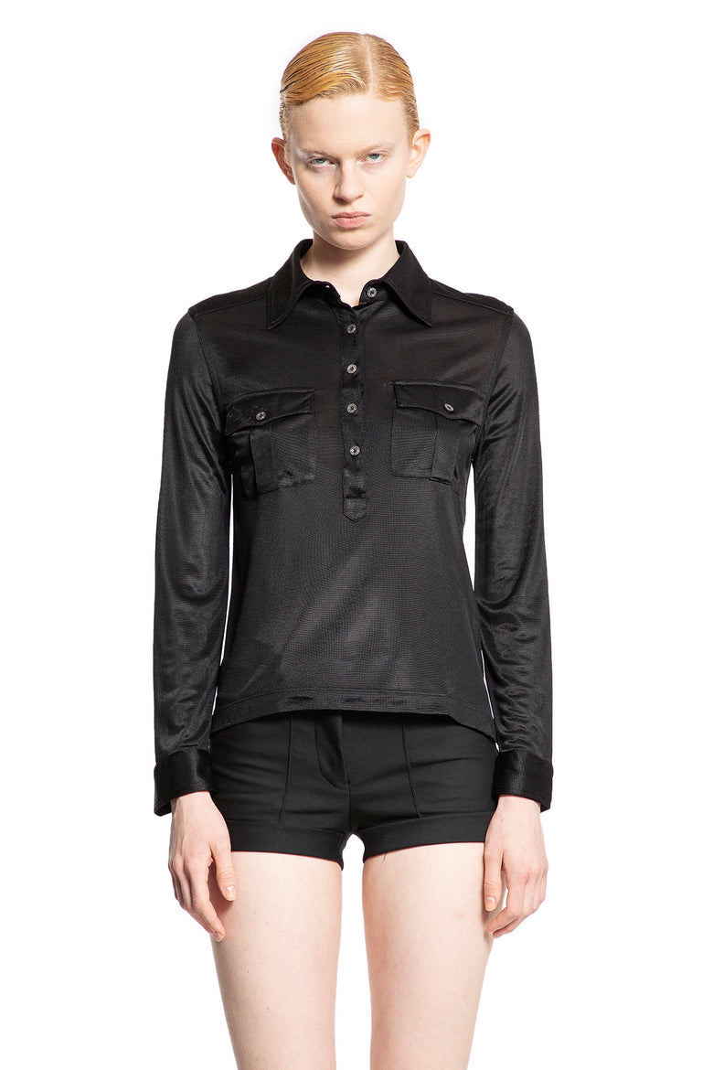 TOM FORD WOMAN BLACK T-SHIRTS & TANK TOPS