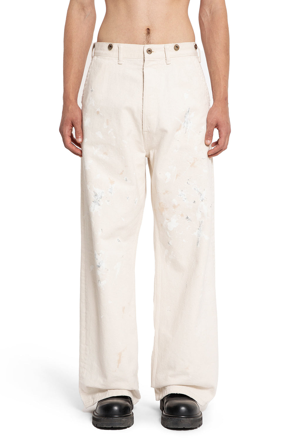 TAIGA TAKAHASHI MAN OFF-WHITE TROUSERS