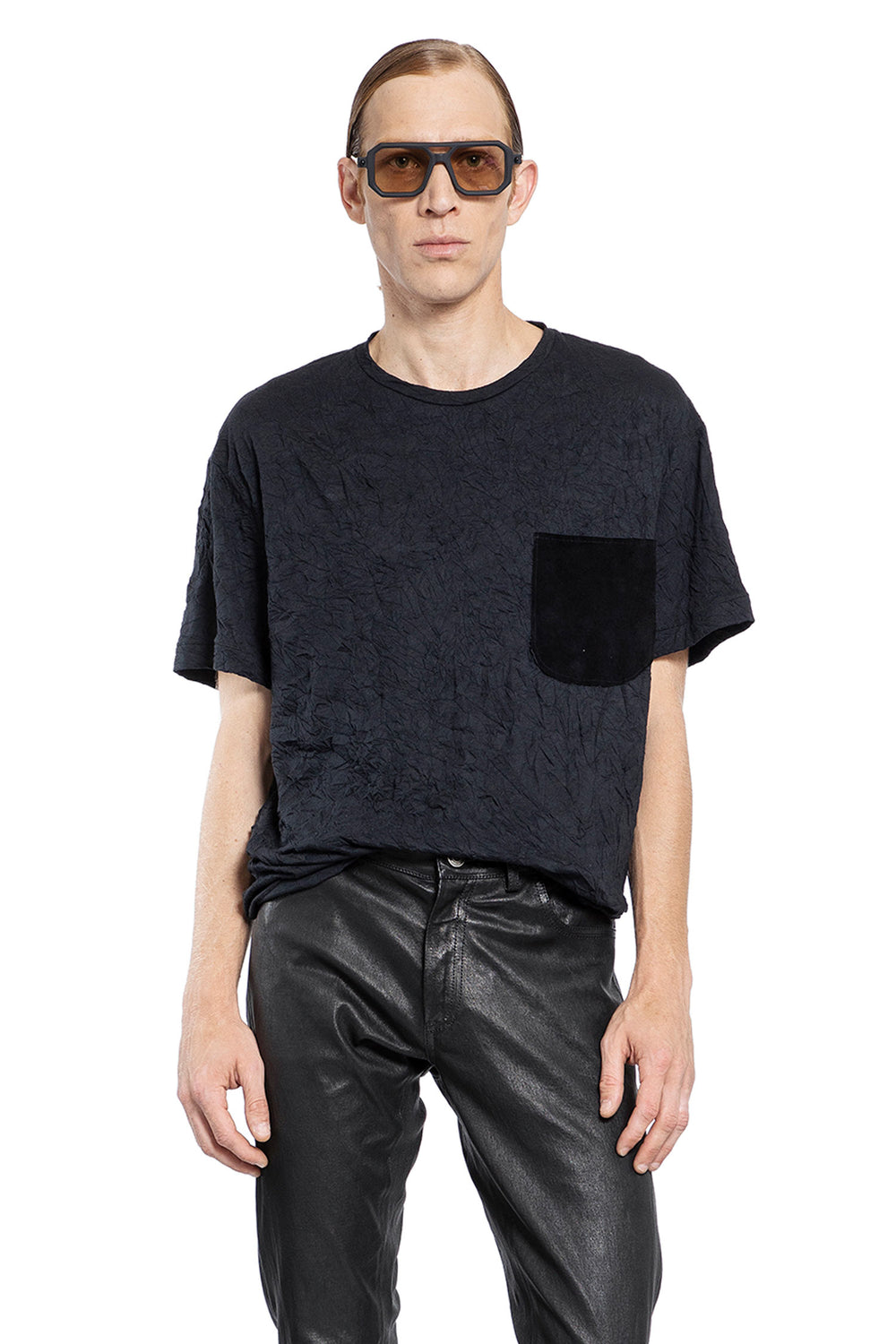 GIORGIO BRATO MAN BLACK T-SHIRTS & TANK TOPS