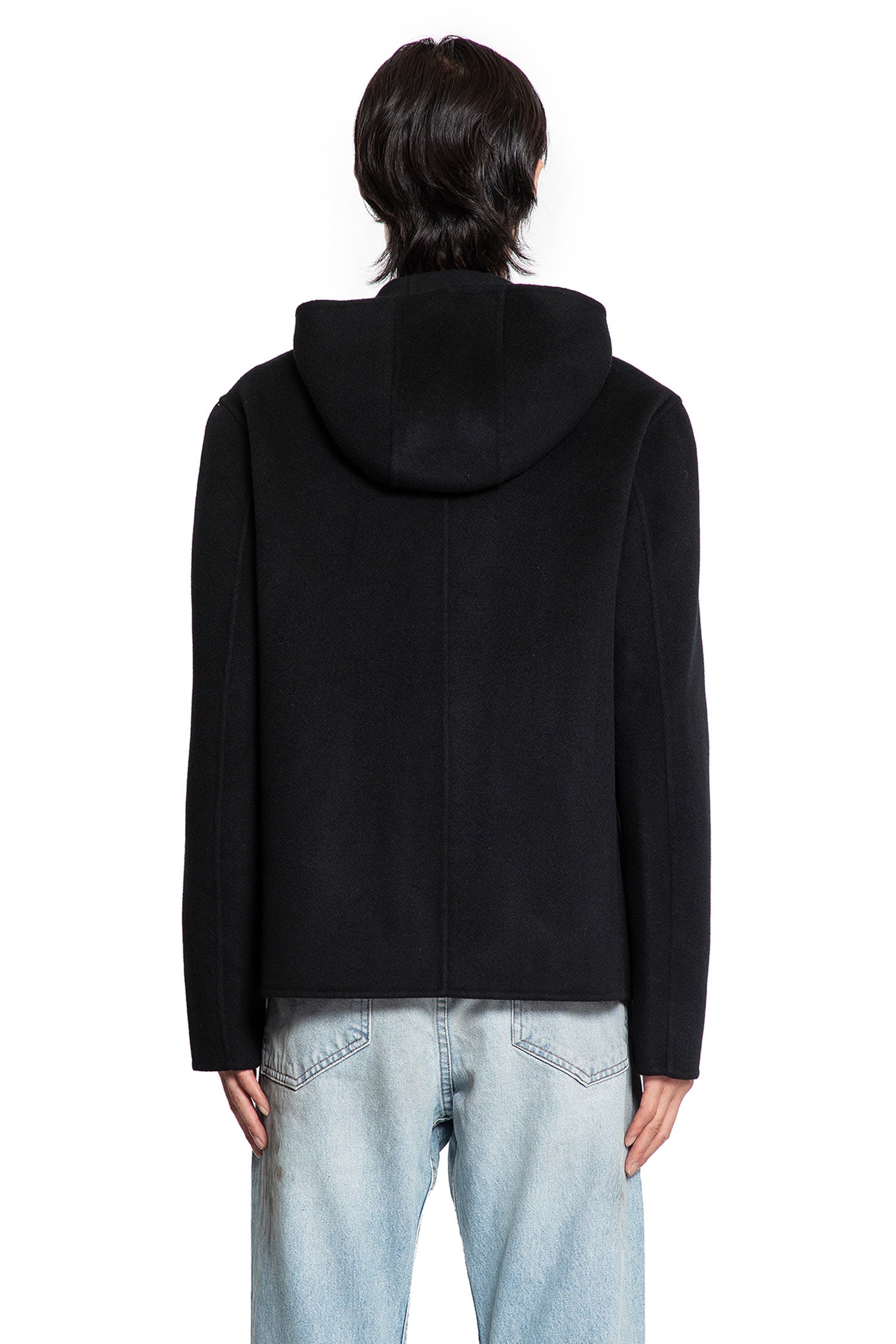 Wool Cashmere Felt Hooded Jacket