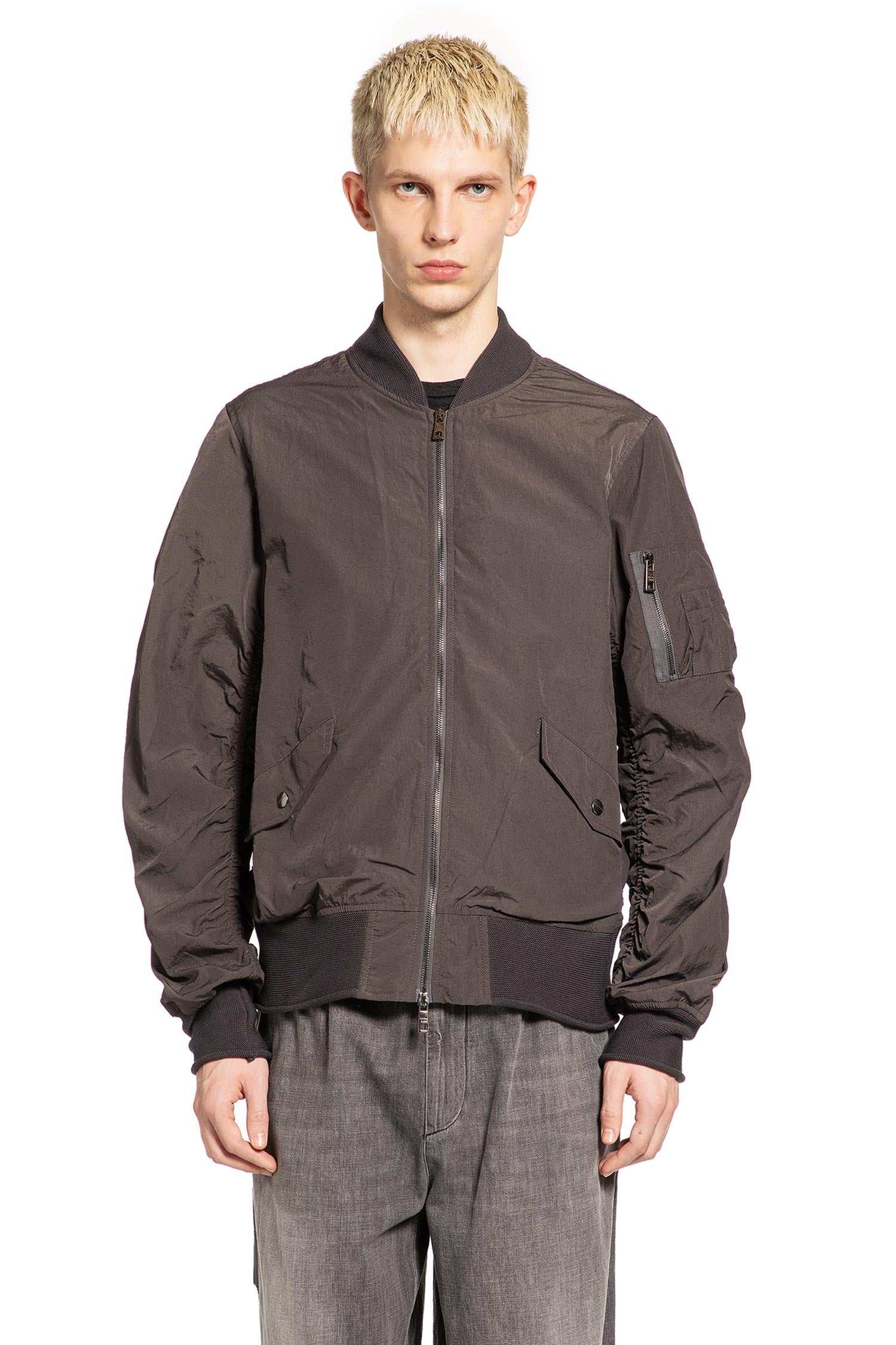 Gathered Nylon Blazer