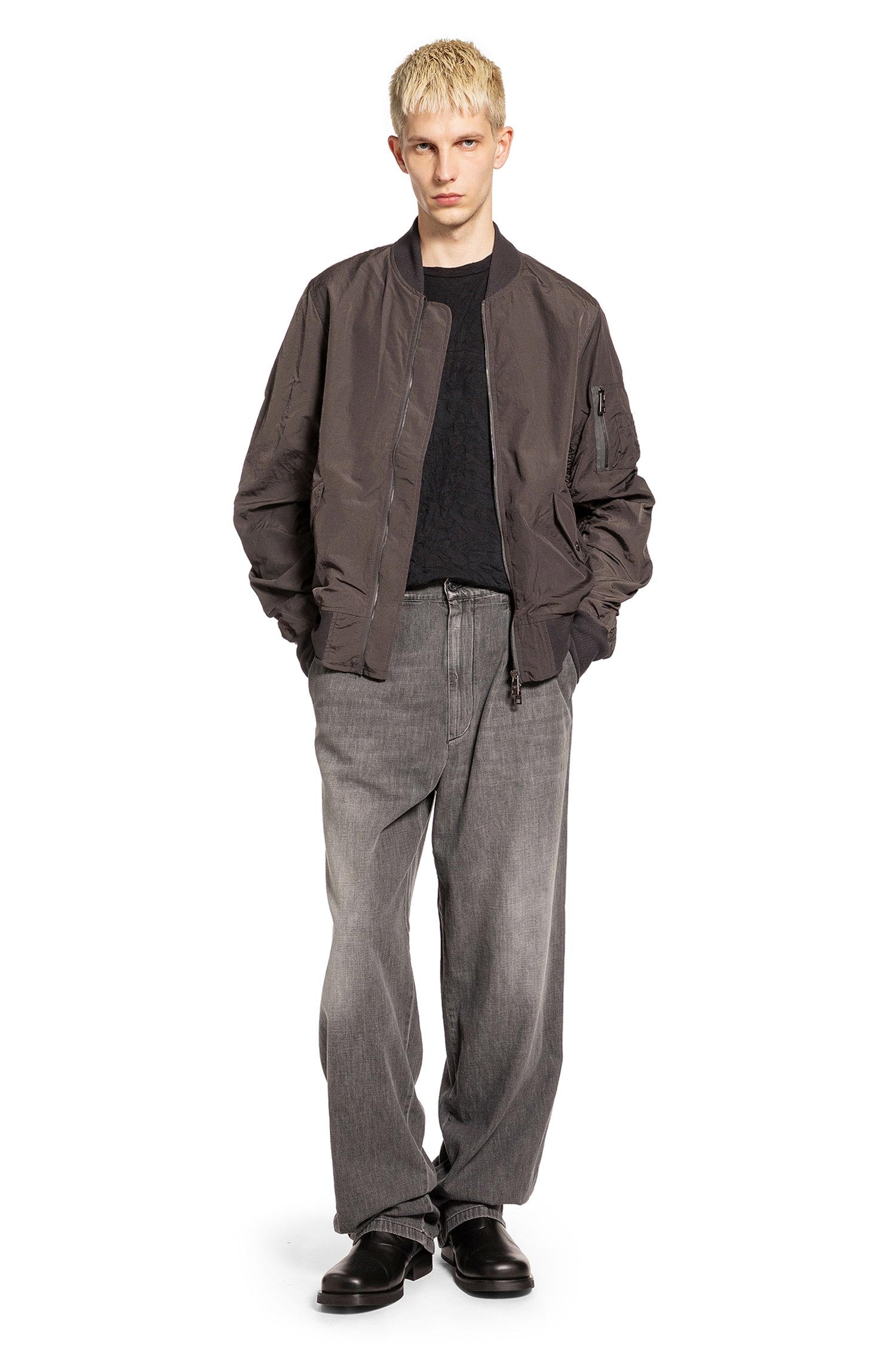 Gathered Nylon Blazer