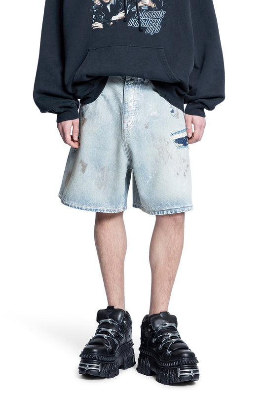 VETEMENTS MAN BLUE SHORTS & SKIRTS