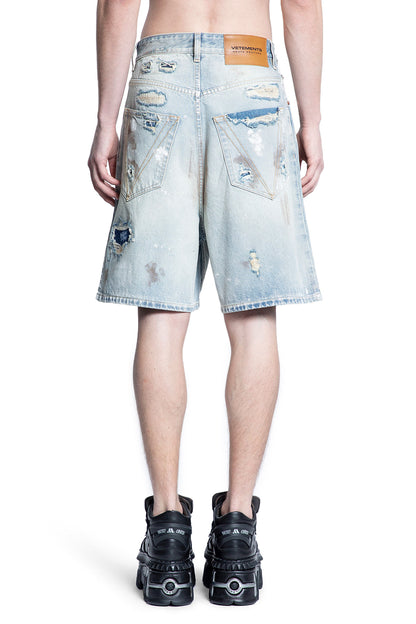 VETEMENTS MAN BLUE SHORTS & SKIRTS