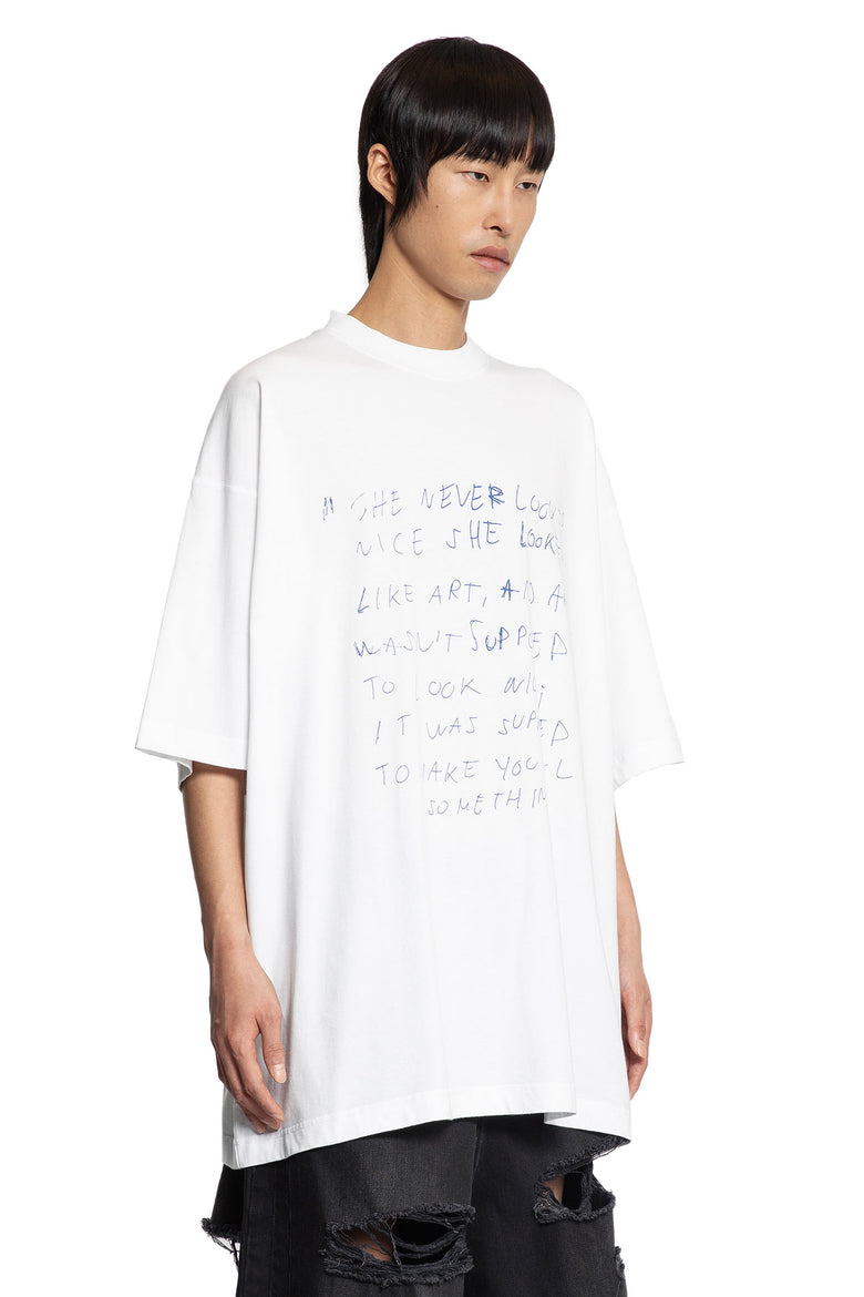 VETEMENTS MAN WHITE T-SHIRTS & TANK TOPS