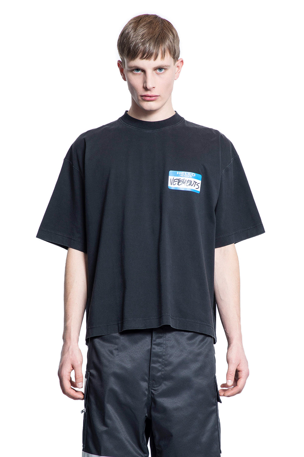 VETEMENTS MAN BLACK T-SHIRTS & TANK TOPS