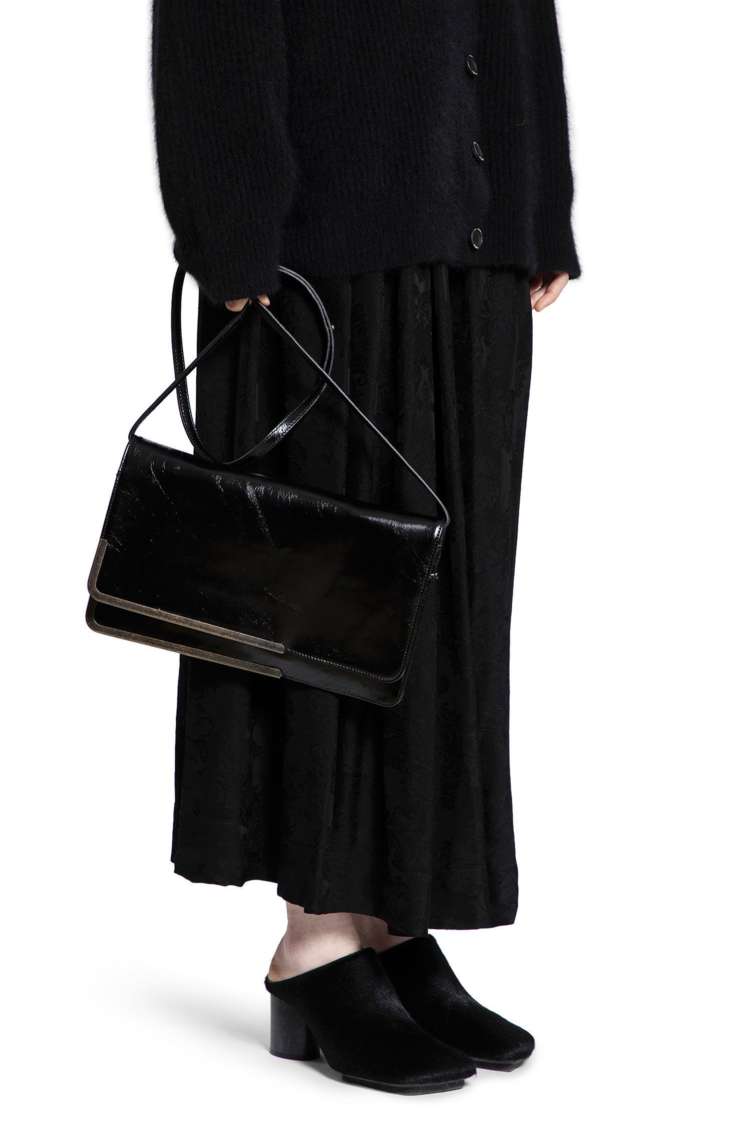 UMA WANG WOMAN BLACK CROSSBODY BAGS