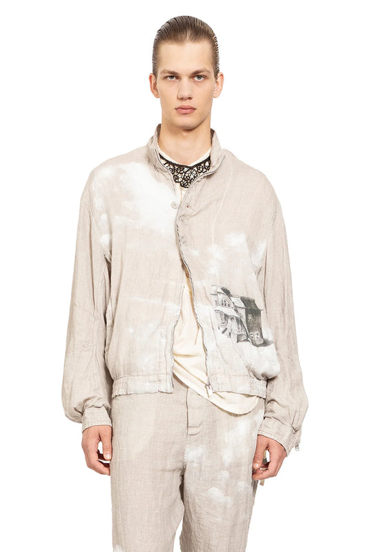 Printed Linen Blouson - Antonioli.eu
