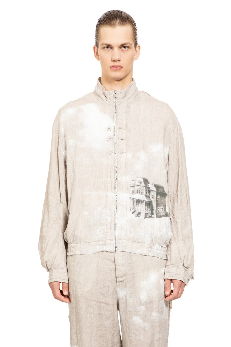 Printed Linen Blouson - Antonioli.eu