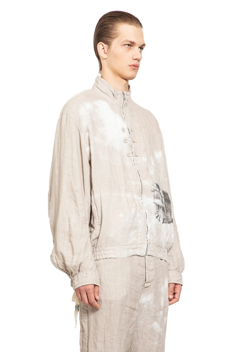Printed Linen Blouson - Antonioli.eu
