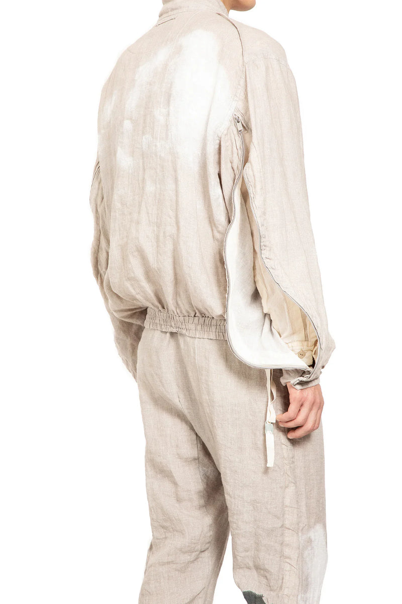 Printed Linen Blouson - Antonioli.eu