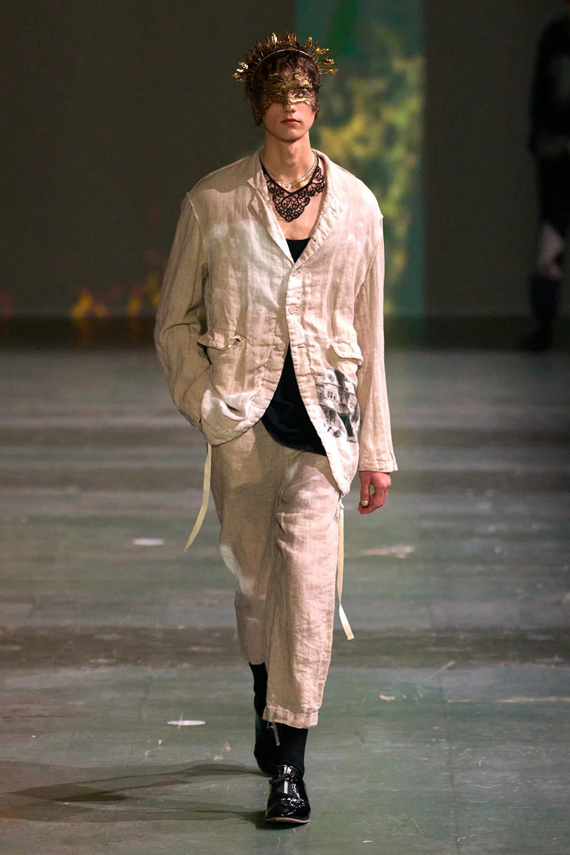 Printed Linen Blouson - Antonioli.eu