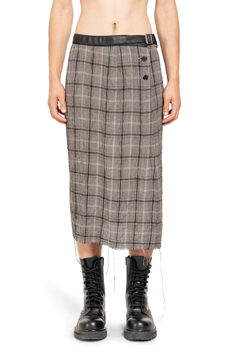 Linen Rayon Check Kilt - Antonioli.eu