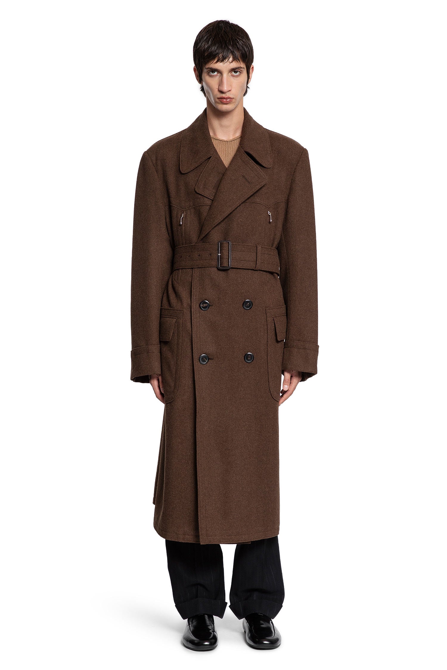 Shetland Chevron Double-Breasted Coat